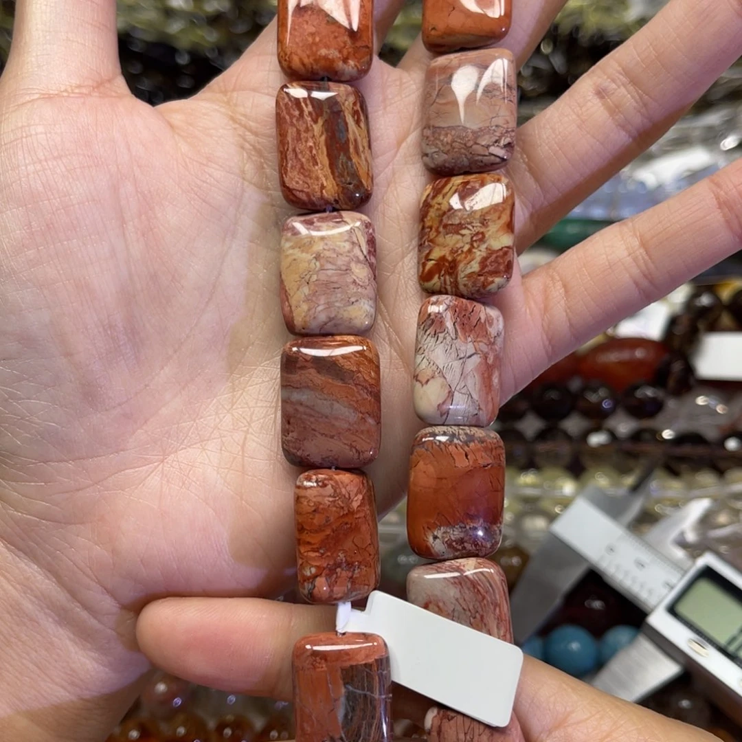 玛瑙/玉髓散珠天然蛋黄石卡15✖️20长条38厘米