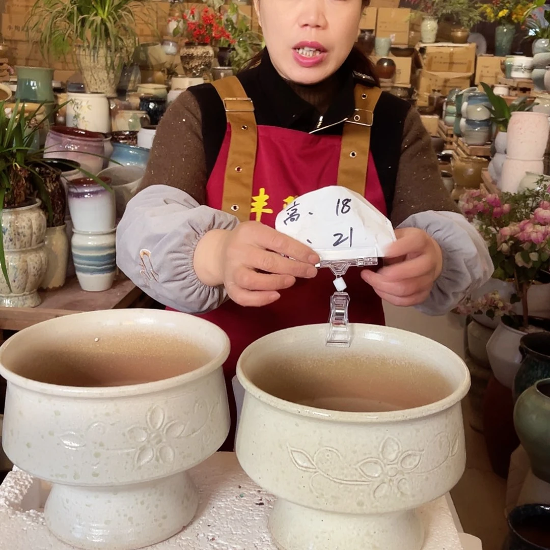 紫砂花盆高度18口径21