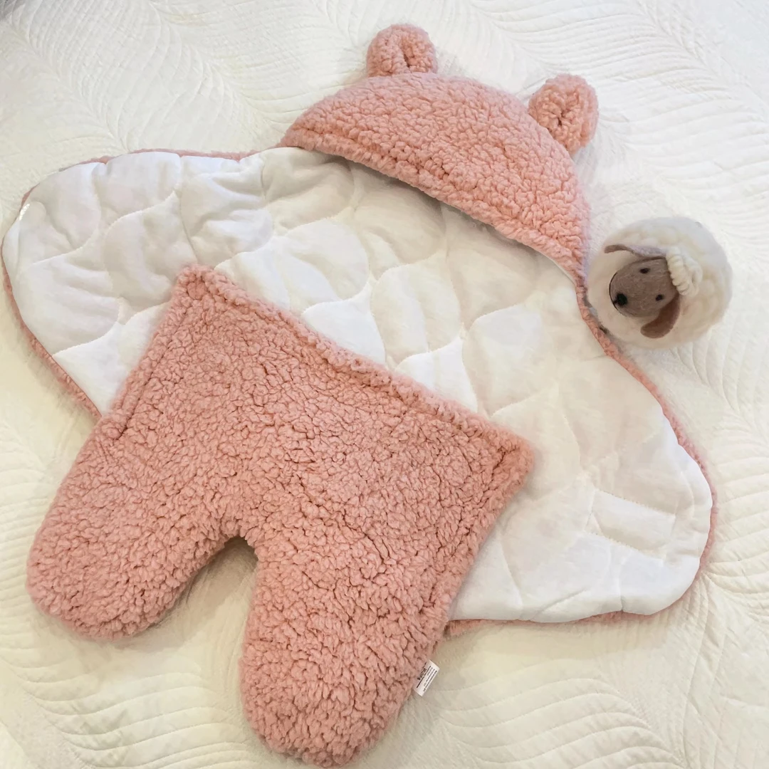 加厚夹棉婴儿秋冬超厚防踢两用纯棉外出初生宝宝冬季睡袋襁褓抱被