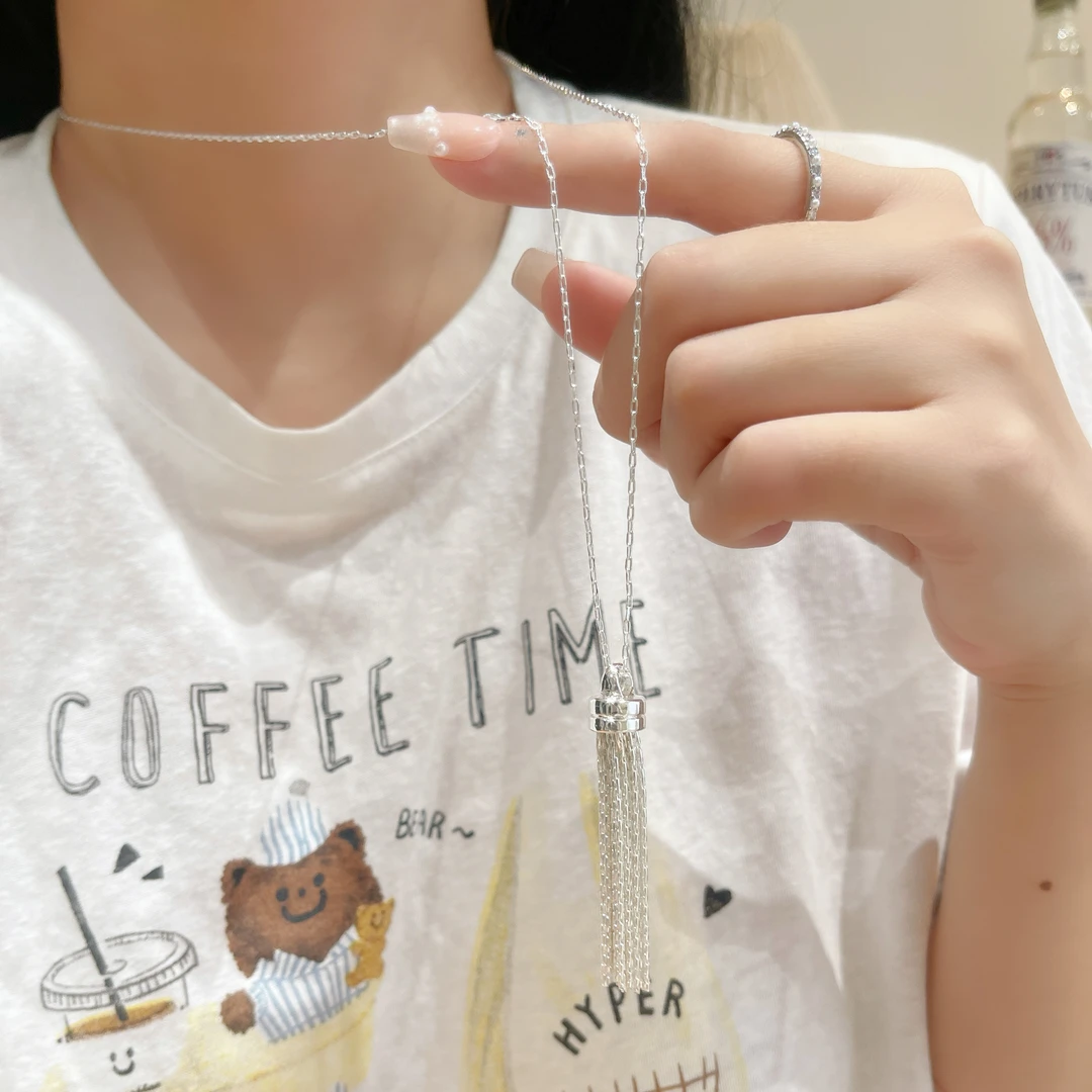 铜项链 来而There there 项链 a344 小众独特精致流苏长款项链女