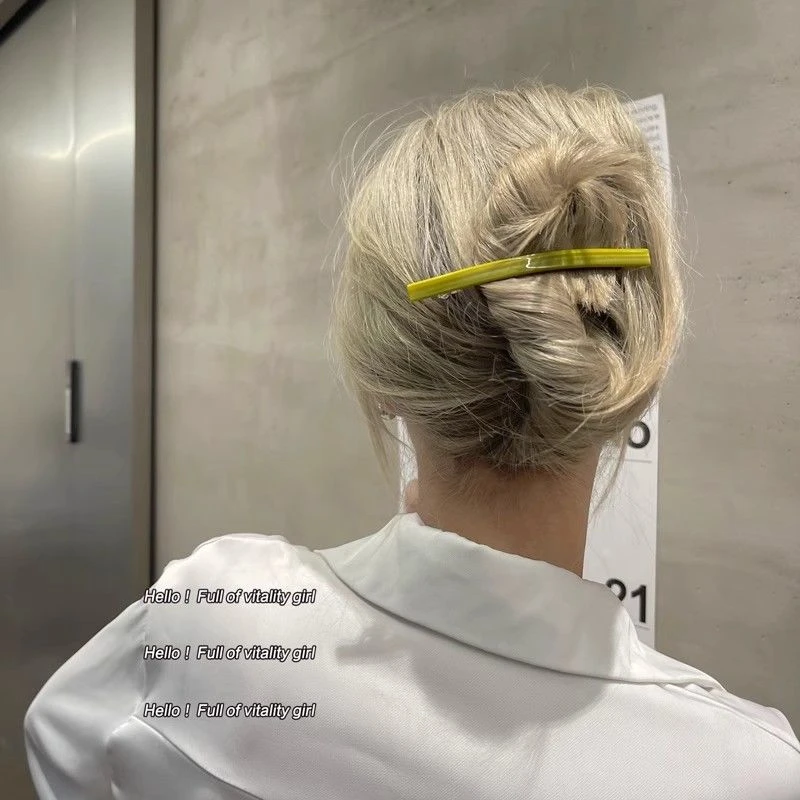 心动就要行动起来 高级感气质一字盘发鸭嘴夹后脑勺弹簧夹发饰女