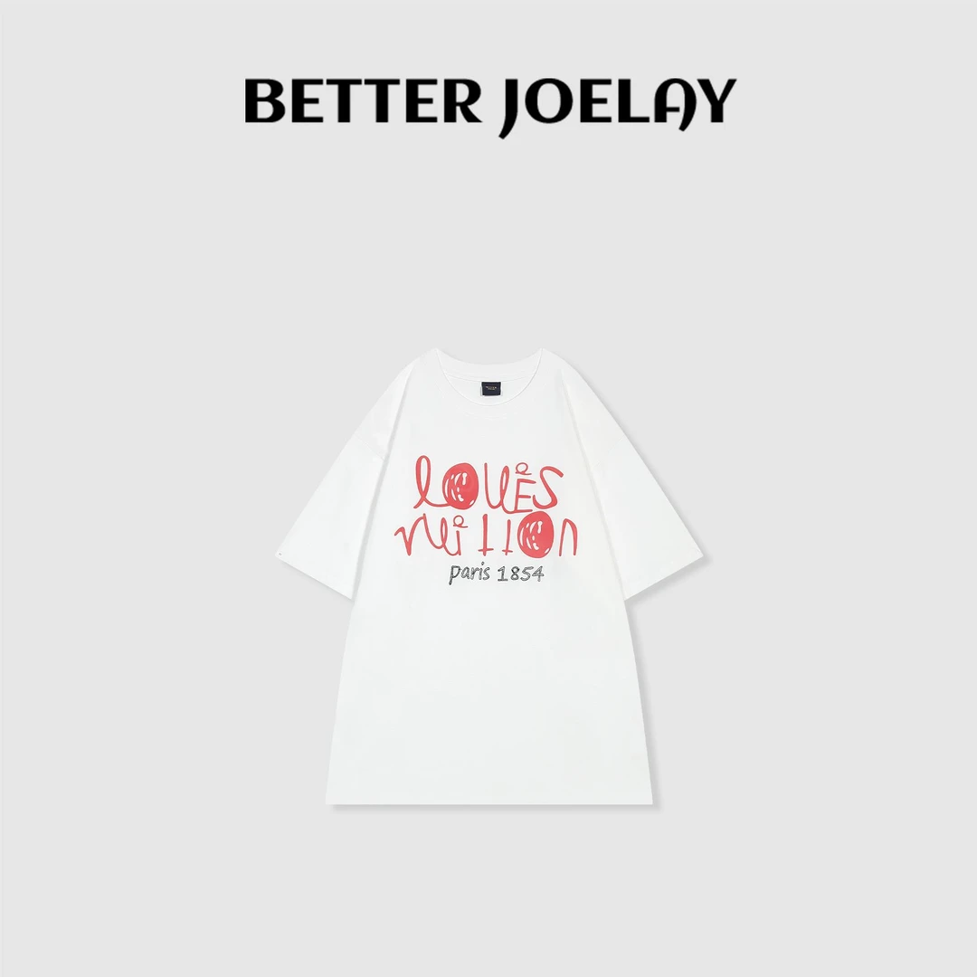 BETTER JOELAY-大版【粉红敕令】全棉时尚百搭T恤短袖休闲风KH3365