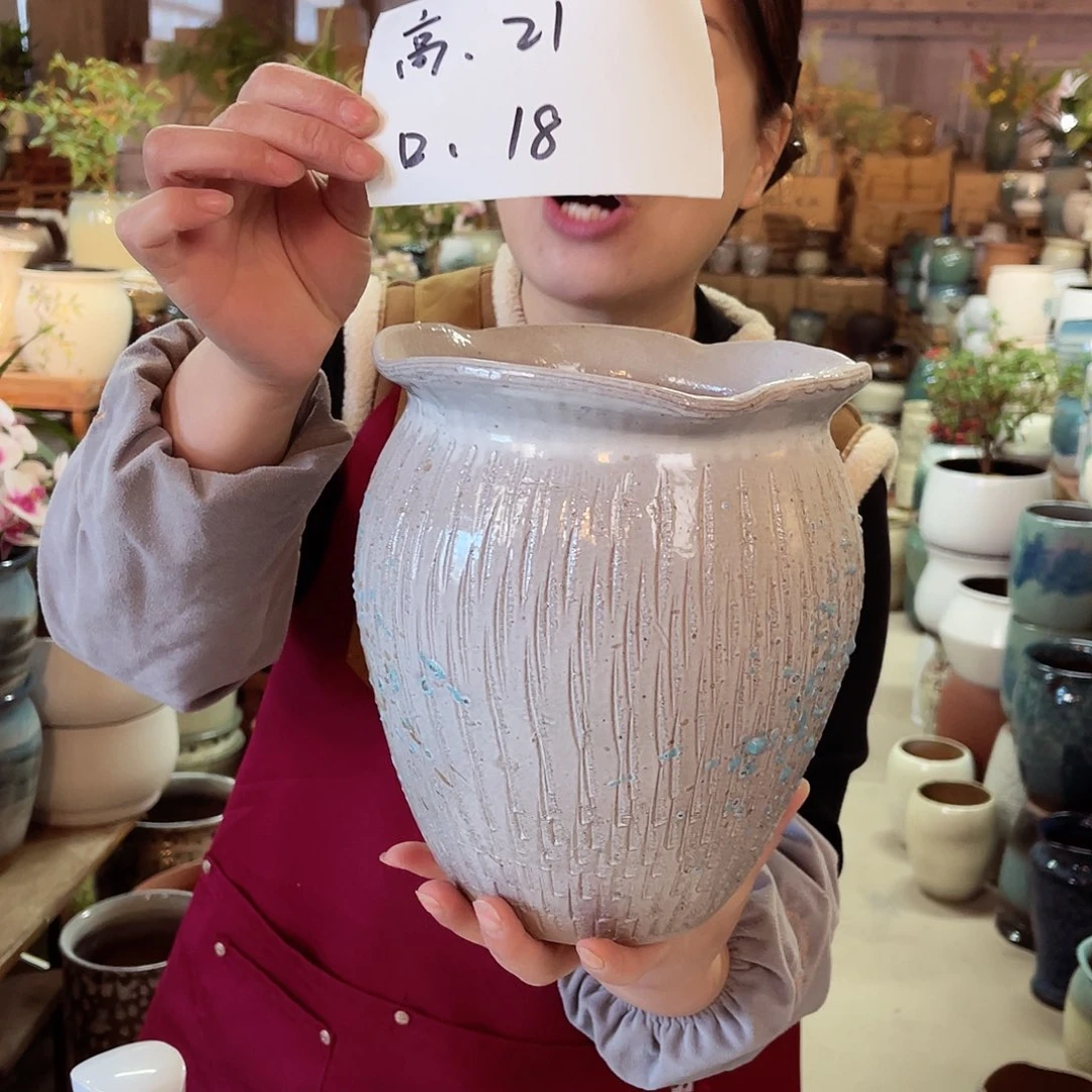 紫砂花盆高度21口径18