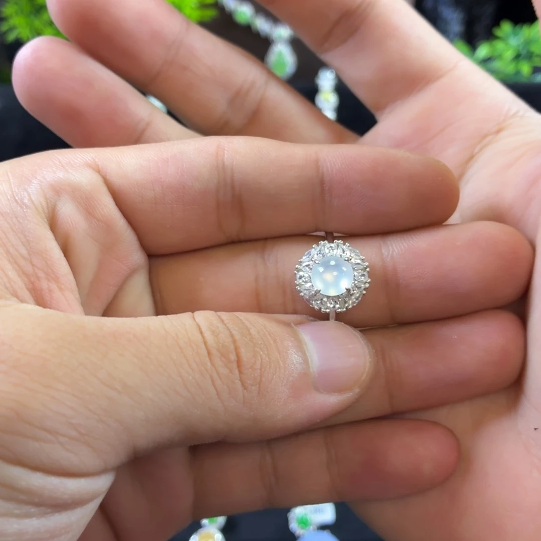 翡翠银S925镶嵌戒指