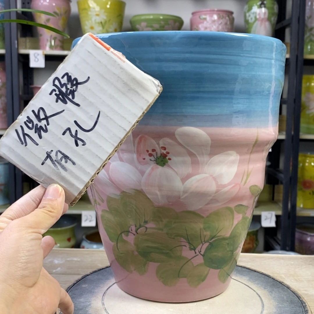 景德镇手工手绘陶瓷花盆