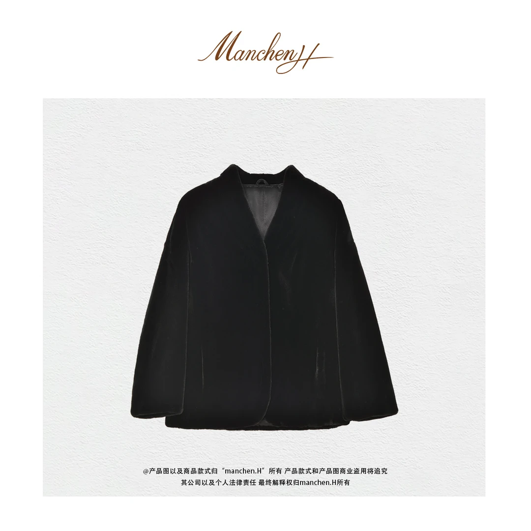 Manchenh“稀世臻绒~黑色传奇”美国进口宝嘉美Gi*da同源黑貂绒外套