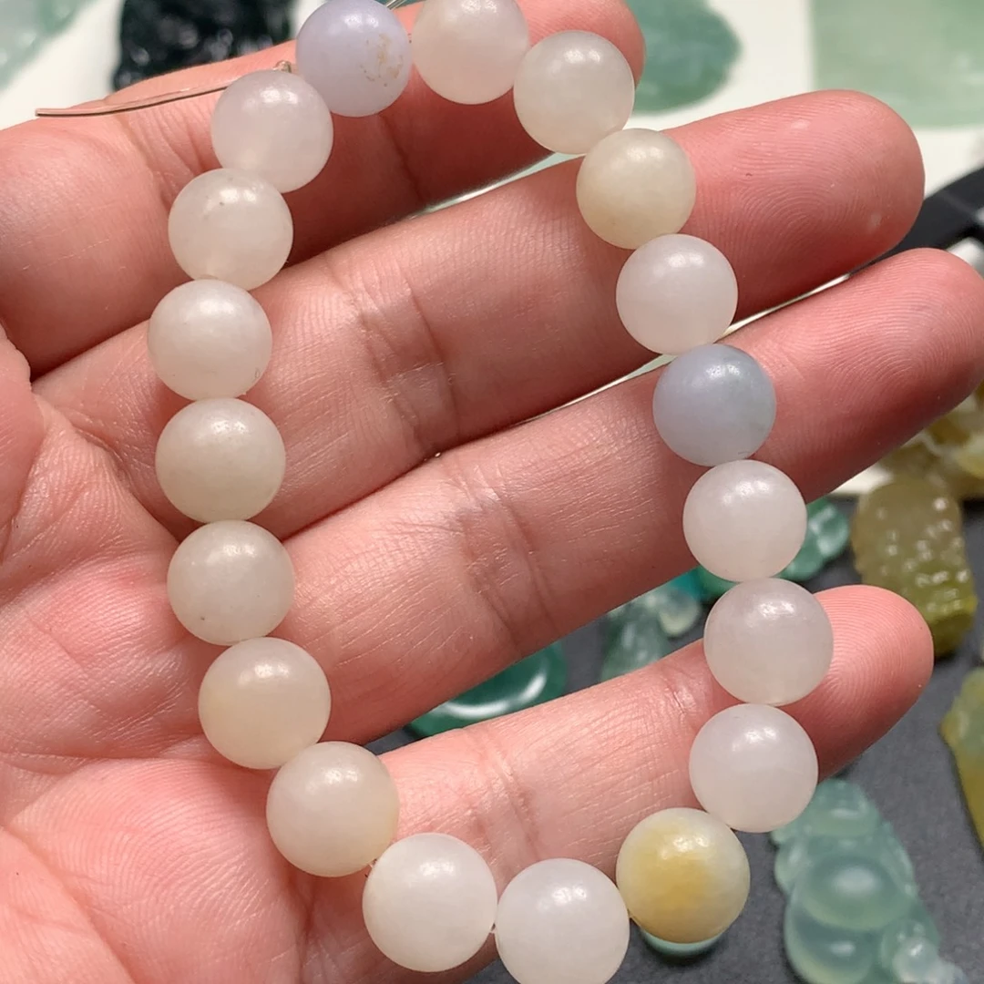 定制翡翠未镶嵌翡翠卡10手串