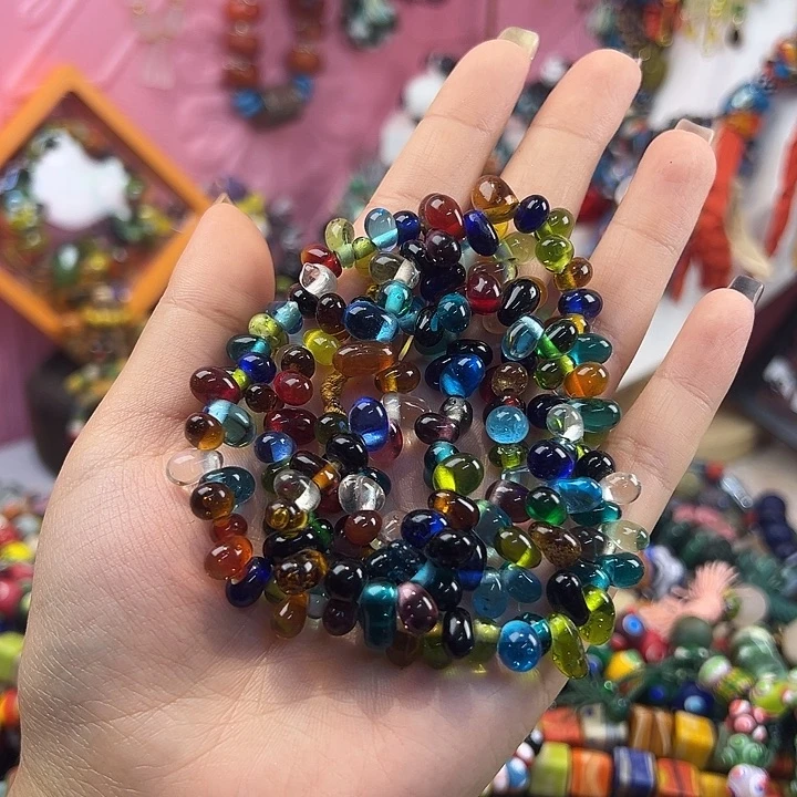 琉璃颈饰小水滴尼泊尔琉璃