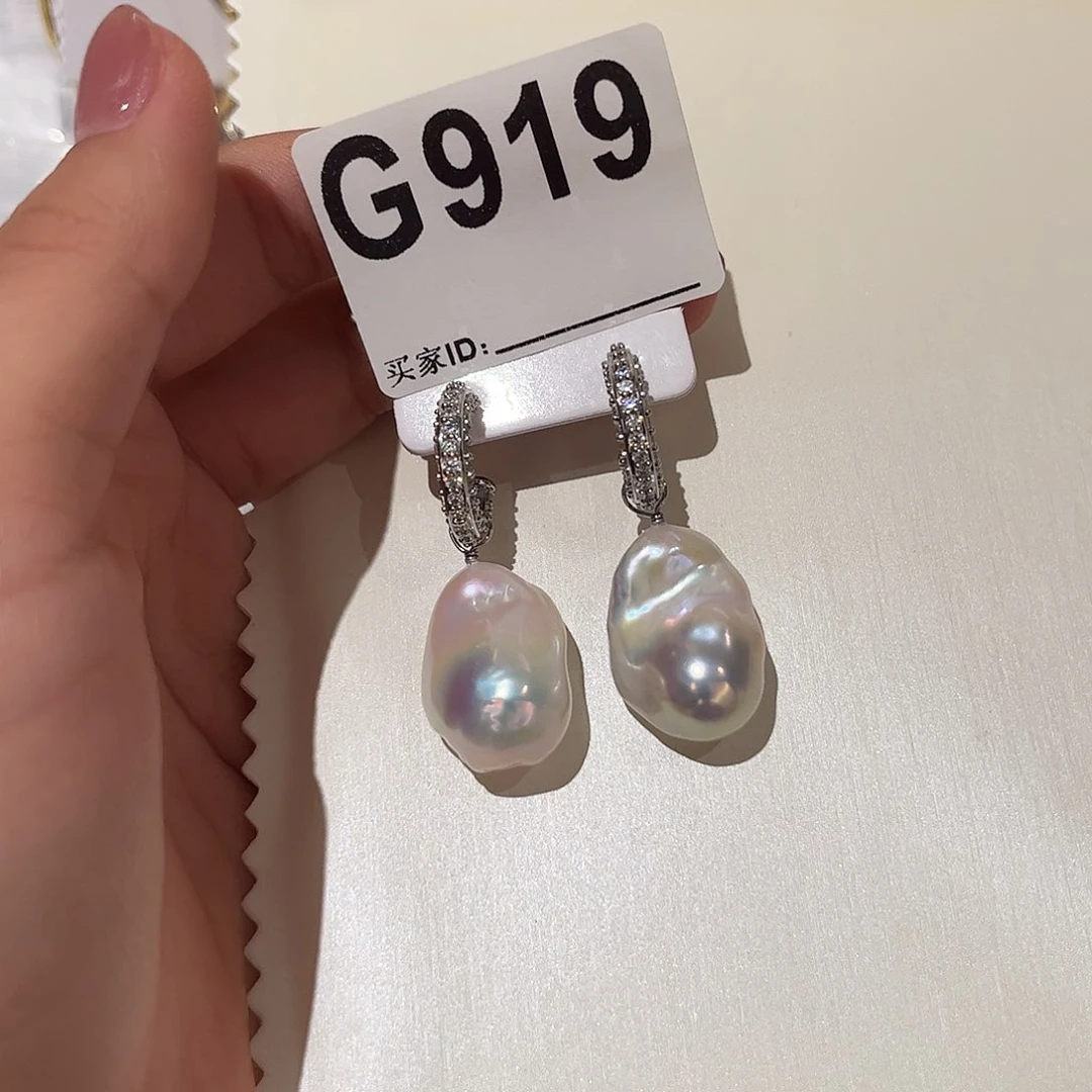 合金淡水珍珠耳饰