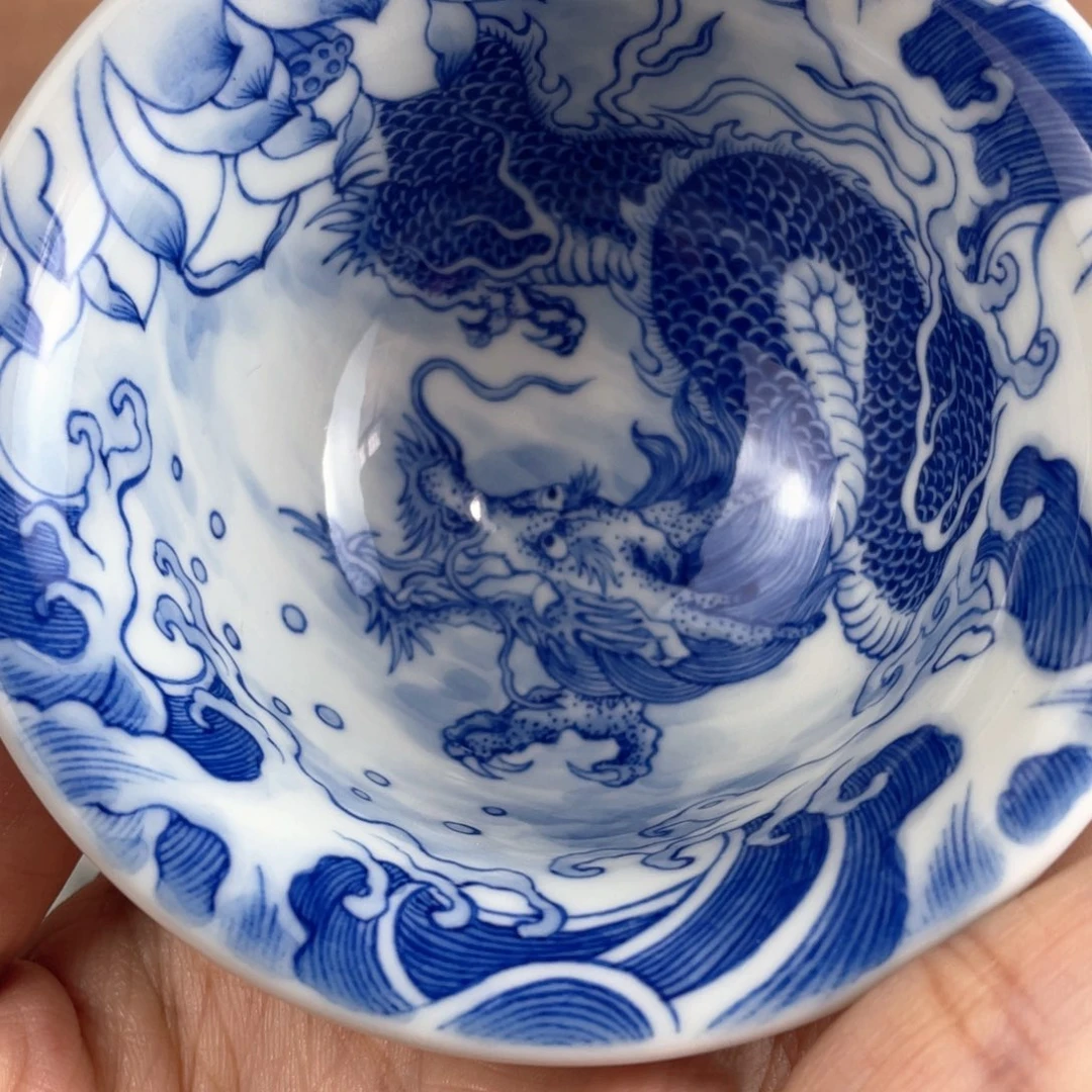 泥藝瓷梦龙纹压手杯