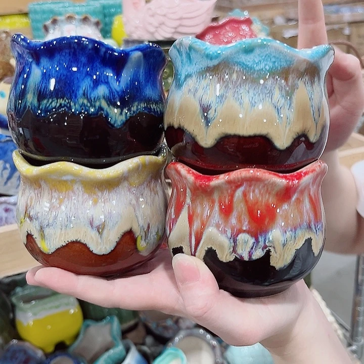 有孔.凑单10元陶瓷花盆发货！