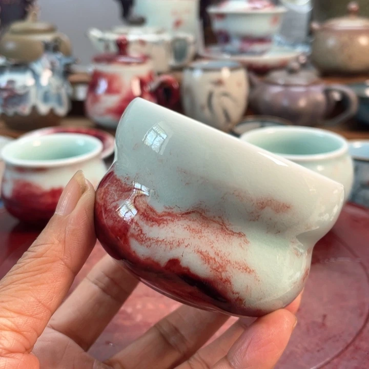 摆件艾*玉石釉手工福禄杯