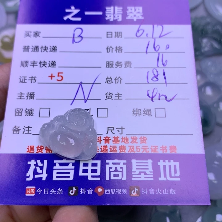 翡翠未镶嵌颈饰B***嘟