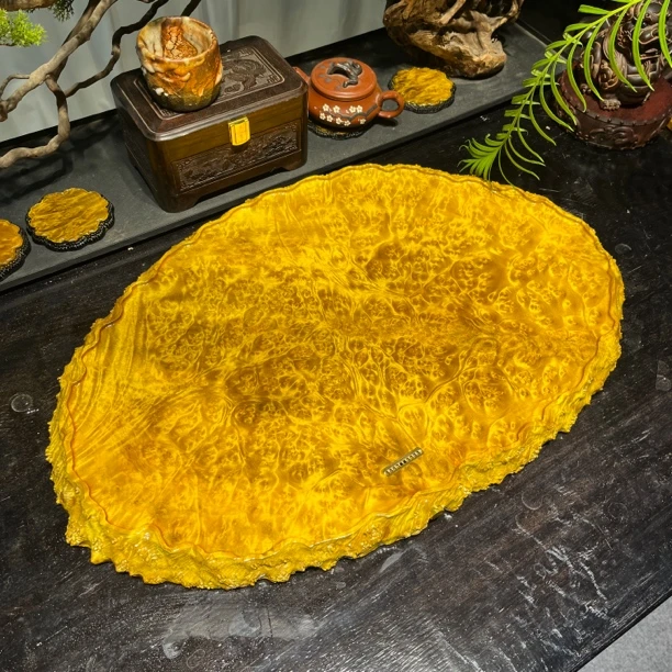 黄金樟茶盘干泡托盘壶承高端整块原木树根满榴花