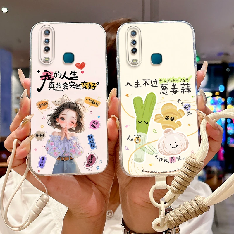 适用vivoy3手机壳丫3直边透明V1901T潮男女v1vo可爱维沃y3软硅胶