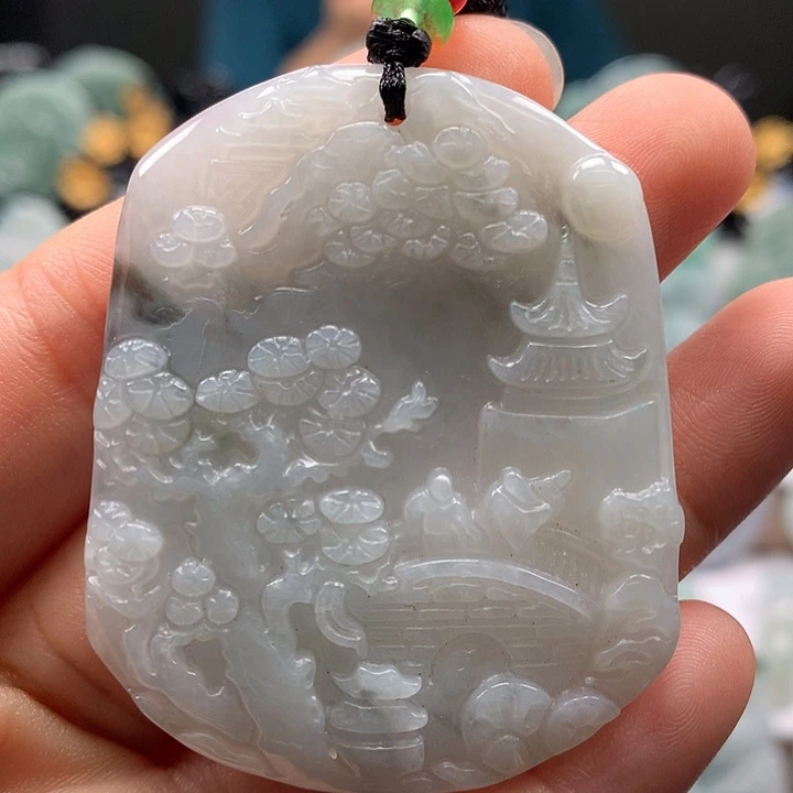 翡翠未镶嵌颈饰山水福利