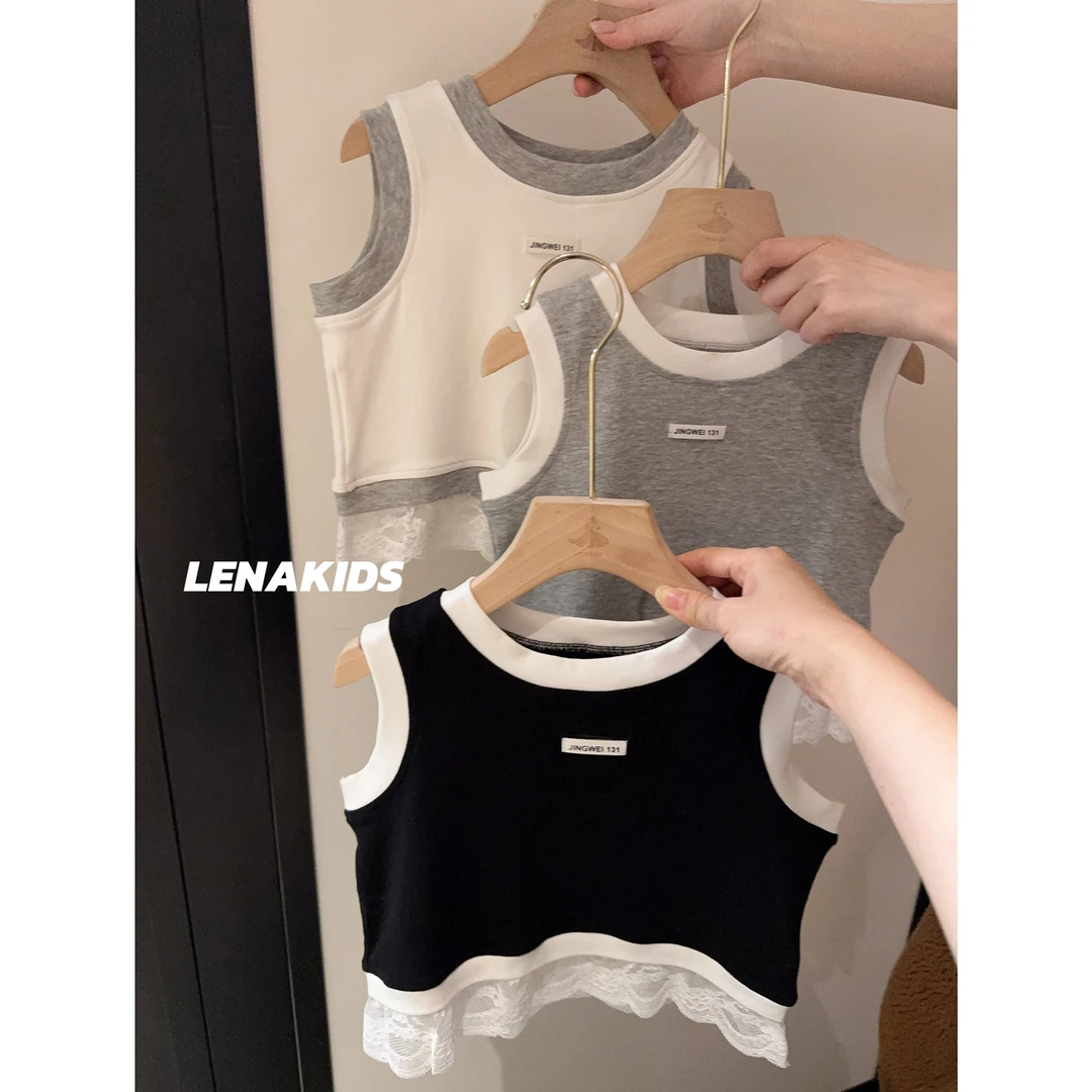 Lenakids【现货】【春上新·百搭蕾丝背心】气质时髦女宝25021709