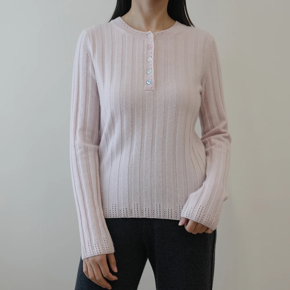 （小山羊绒）亨利领 春秋 baby cashmere 小山羊绒 针织百搭 简约