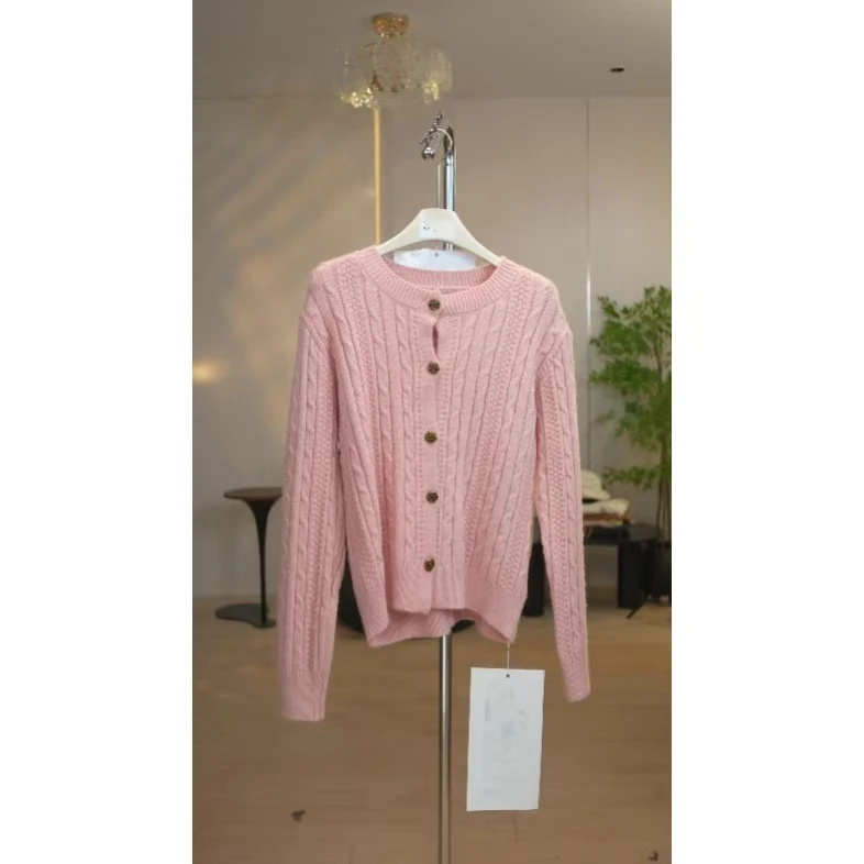 条纹撞色翻领拉链毛衣外套女秋冬季羊毛针织复古休闲圆领上衣T237