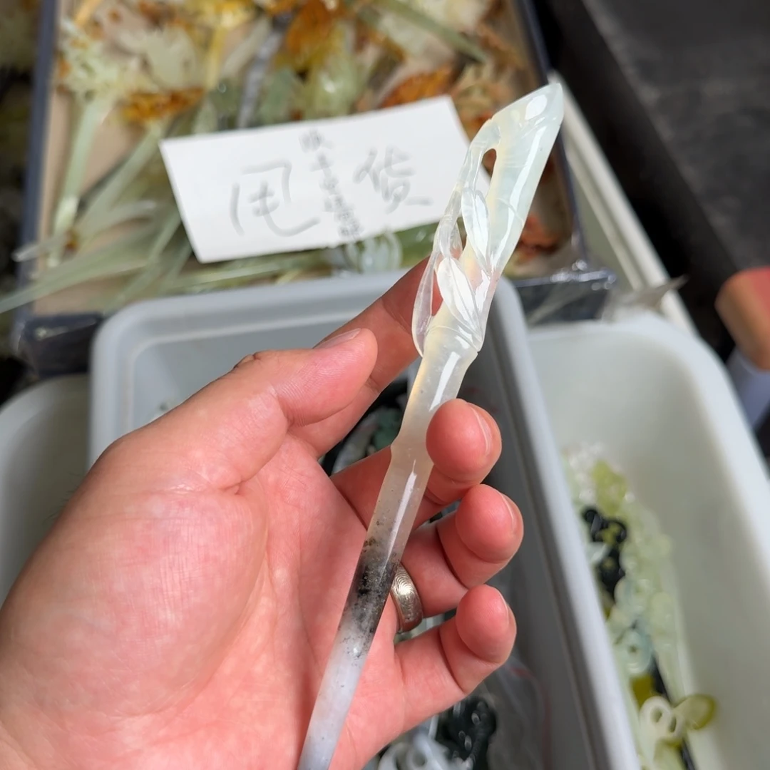 未镶嵌蛇纹石玉发饰