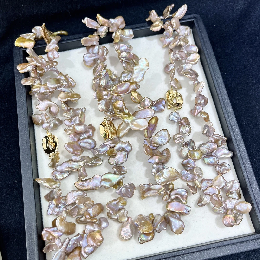 天然珍珠 淡水异形满珠项链 4-5MM 多样性发一 R122