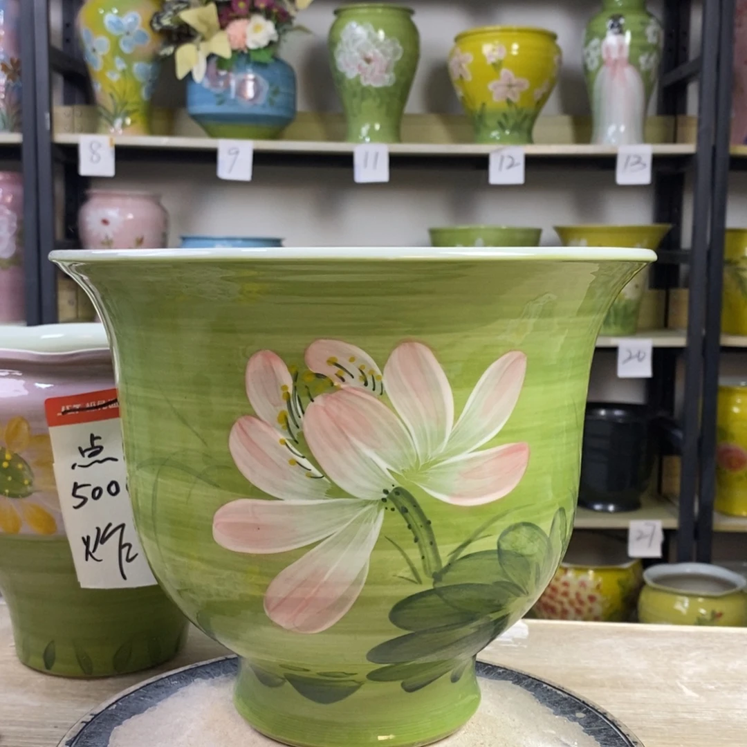 景德镇手工手绘陶瓷花盆