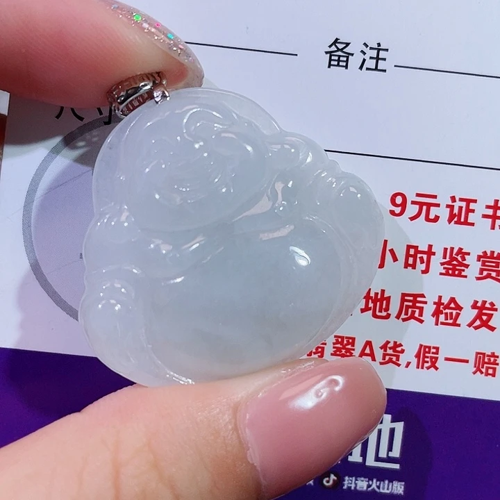 翡翠银S925镶嵌颈饰佛公