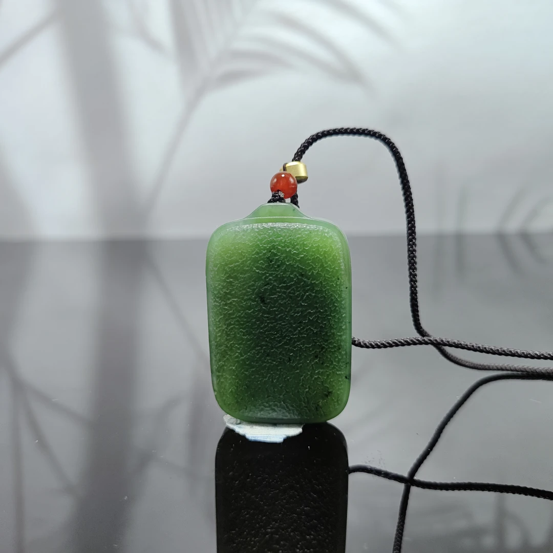 N和田玉碧玉无事牌吊坠1825