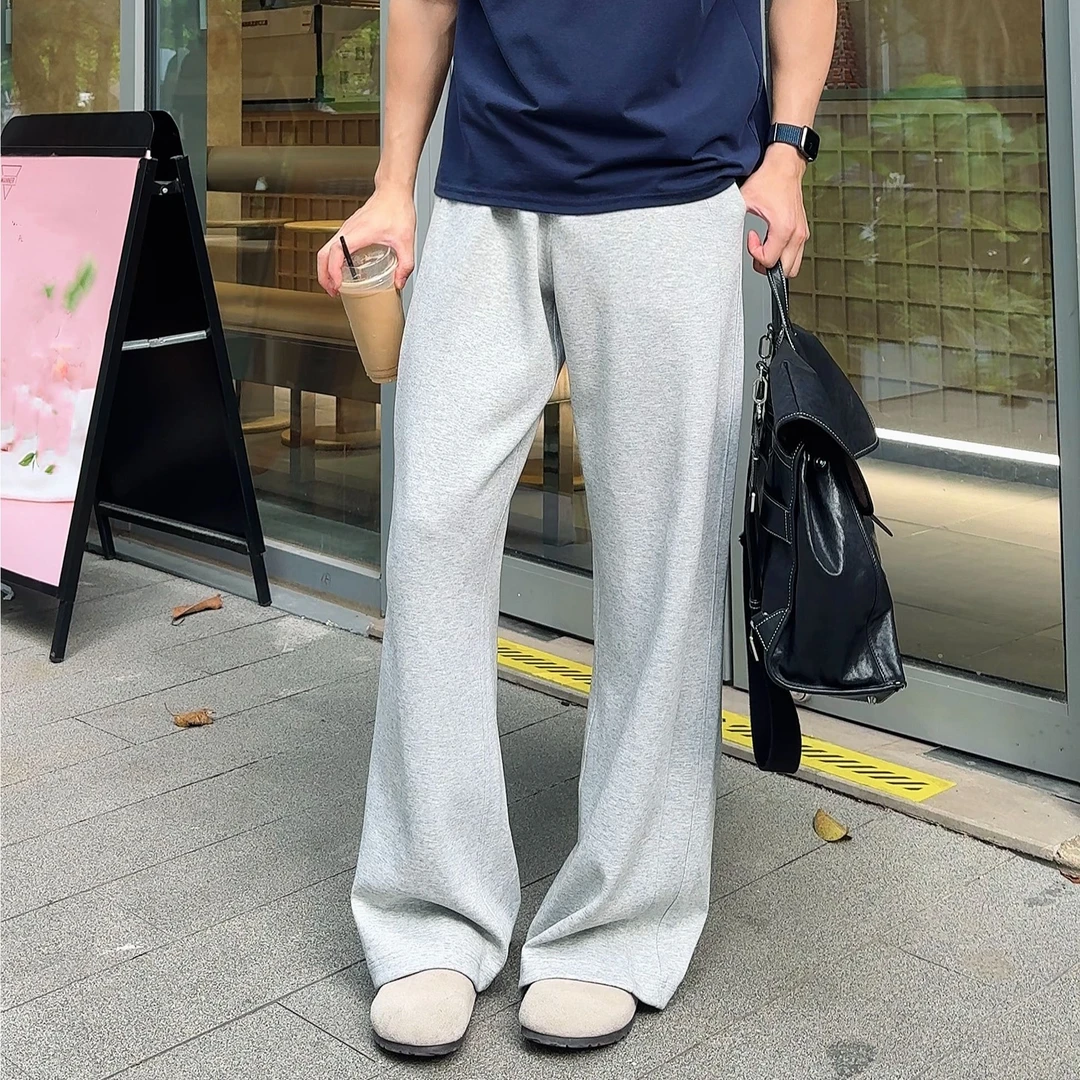 BST 弯刀拼接卫裤宽松阔腿针织运动休闲长裤lulu scuba