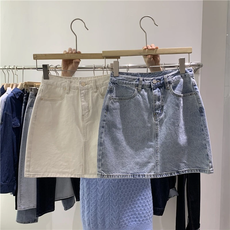 牛仔裙女高腰小个子百搭a字半身裙2025夏新款外穿显瘦包臀裙ins潮