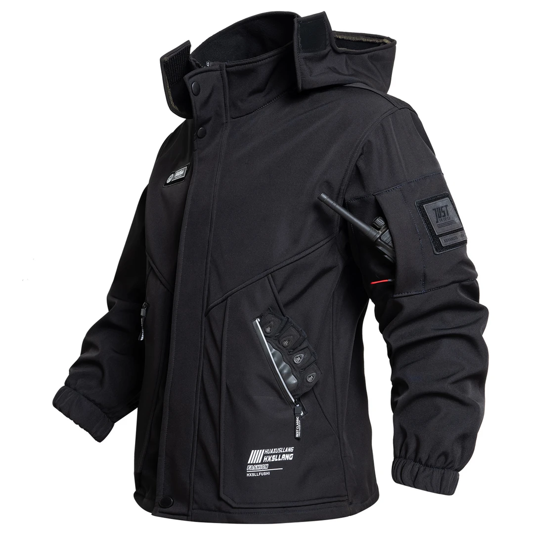 秋冬男女同款加绒加厚冲锋衣套装男女款防水防风保暖户外登山服