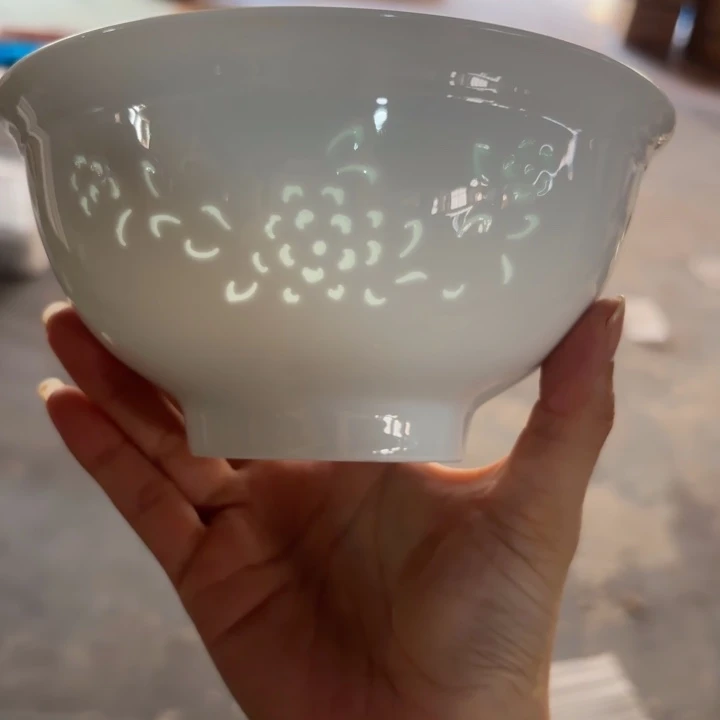 青瓷景德镇陶瓷面碗白色两只