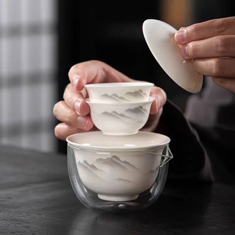水墨山水+2杯快客旅行茶具 07KY03