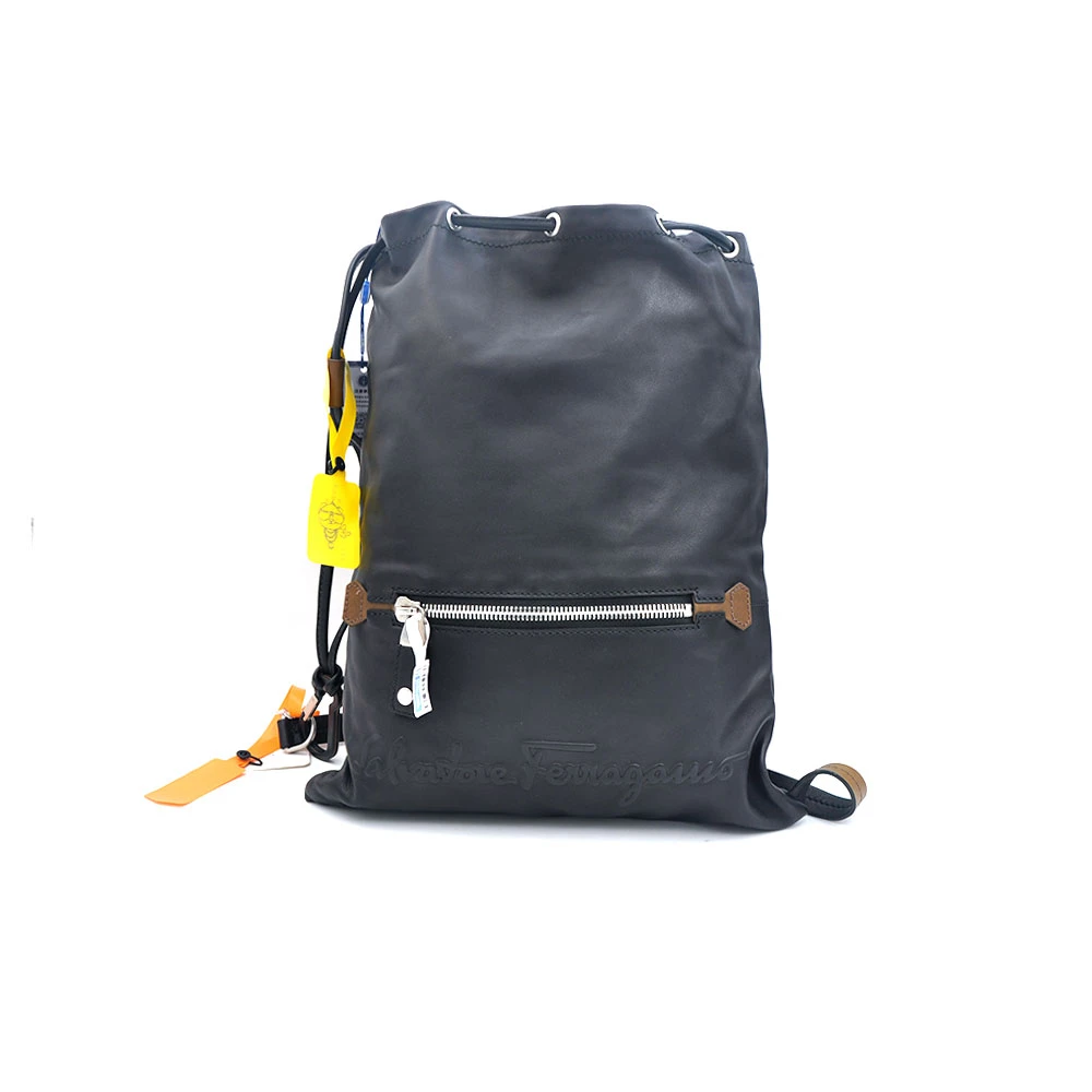 95新 FERRAGAMO/菲拉格慕 97新 抽绳单肩斜挎马球包31＊39/33427