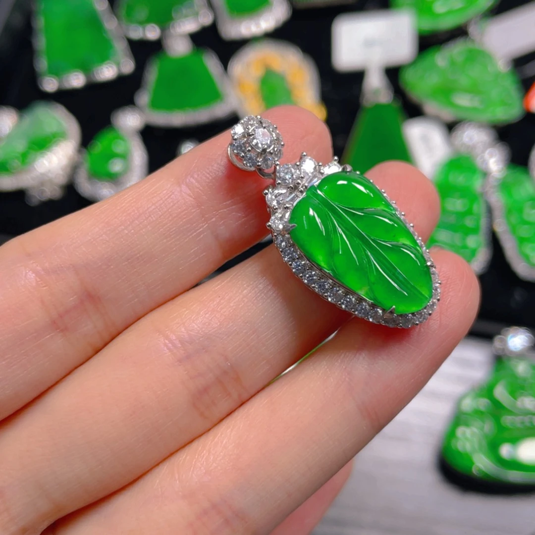 翡翠银S925镶嵌吊坠(不含链)