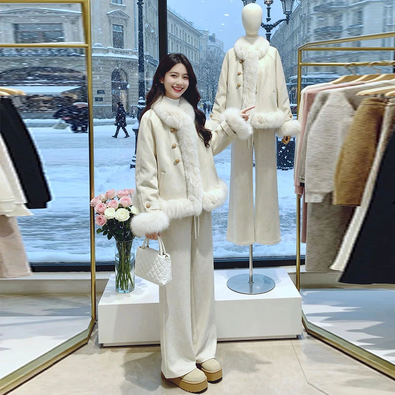 兹伊翰【蜜糖风情】高级感毛茸茸棉衣女2025冬季新款设计感小众外套