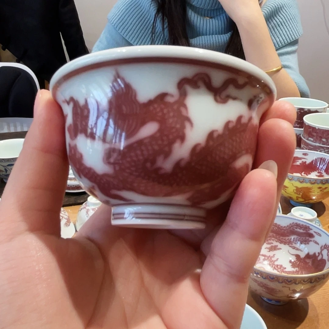 陶二亭焰-龙纹小压手杯