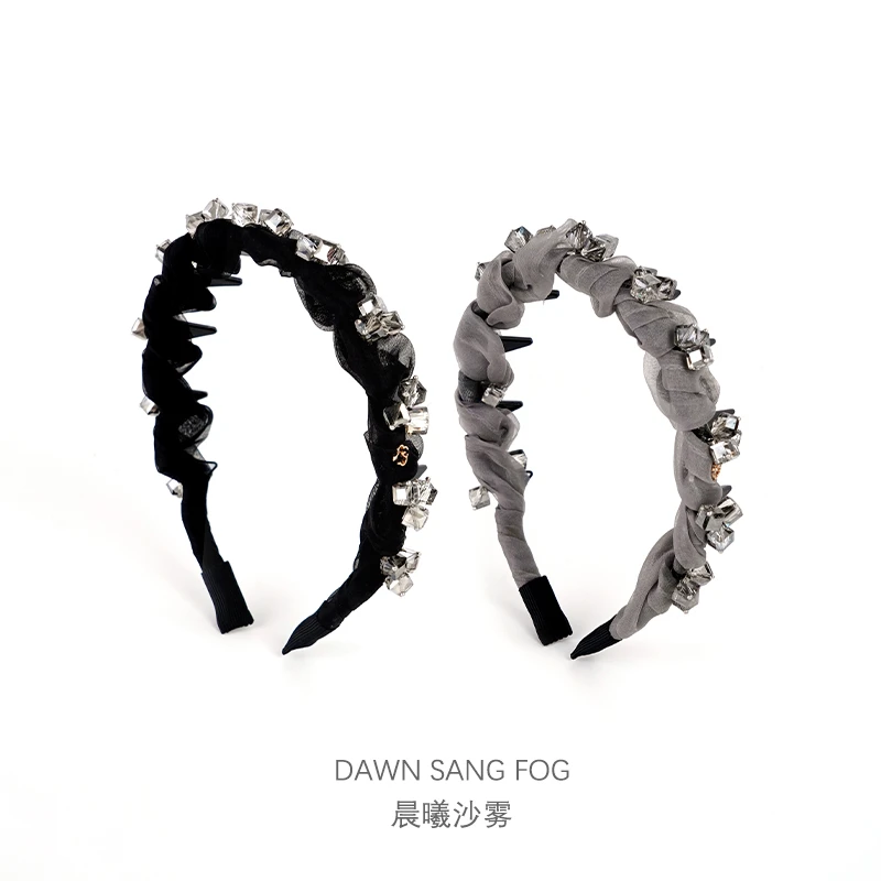 桑话蚕桑蚕丝欧根沙发箍发圈多齿箍轻奢高颜值发箍小香风百搭-主