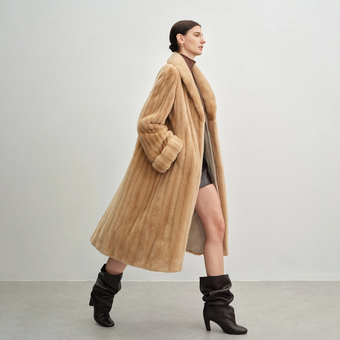 FLAME QUEEN/火焰皇后奢宠典藏 南瓜挽袖全抽进口貂皮大衣长款