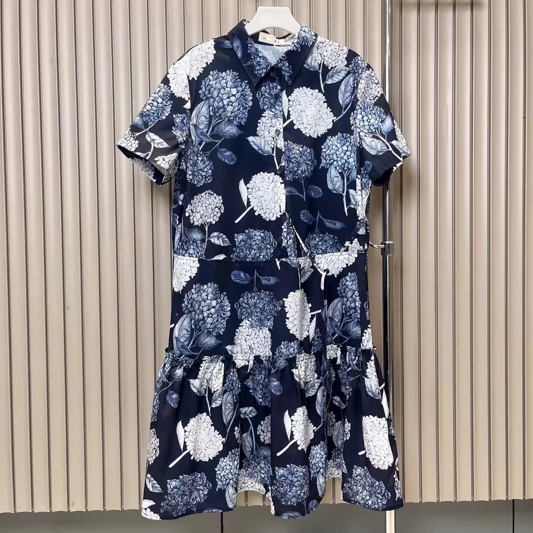 0117之和连衣裙绣球印花