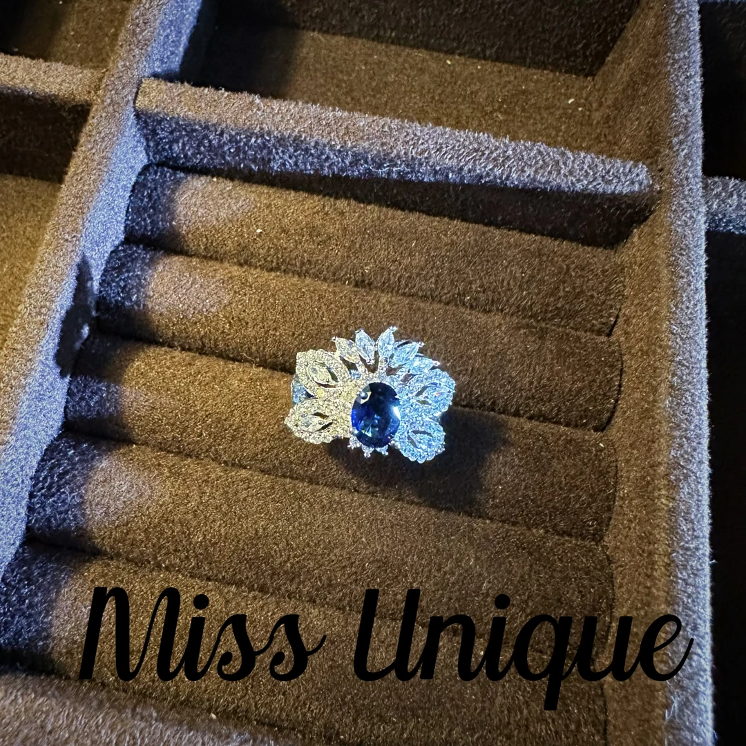 C1017宫廷风蓝色椭圆戒指