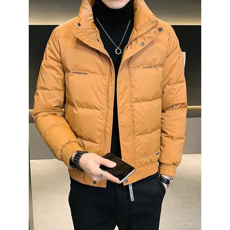 彪博羽绒服立领短款痞帅冬季轻薄潮牌保暖新款潮流修身纯色男外套