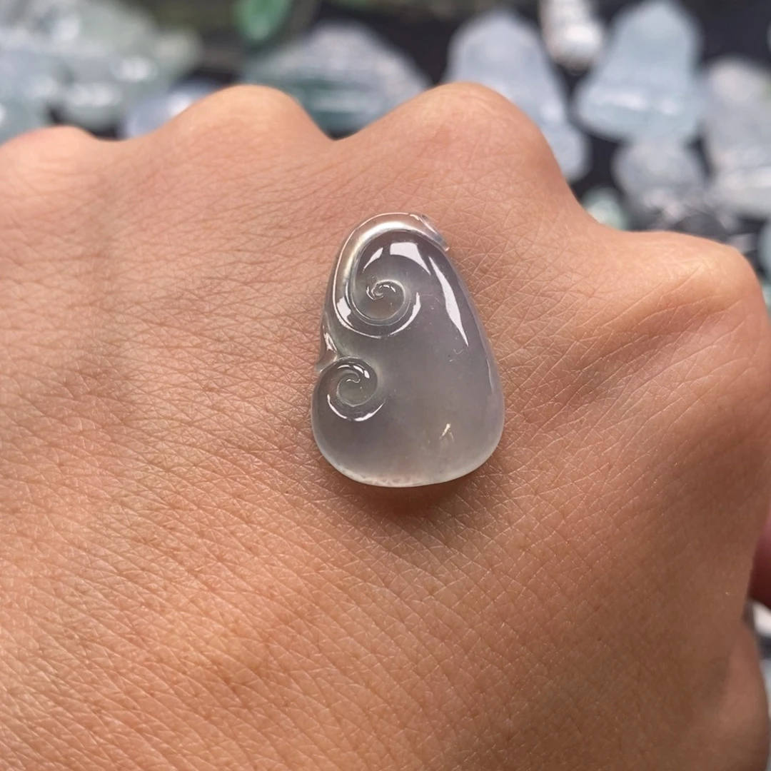 翡翠未镶嵌颈饰天然缅甸翡翠a货如意