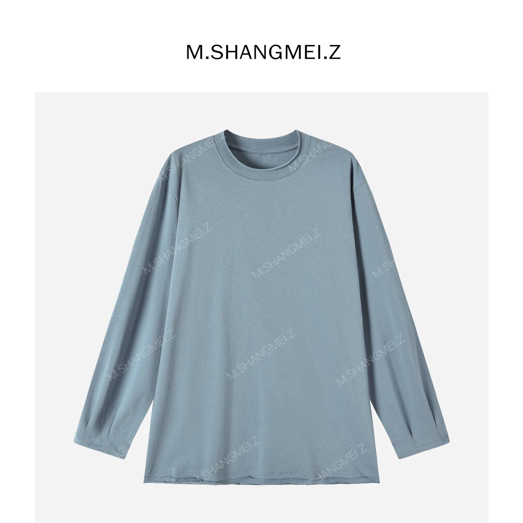 M.SHANGMEI.Z/沐熙【冰川时代】美大哥舒适开叉长袖上衣X11AT1110