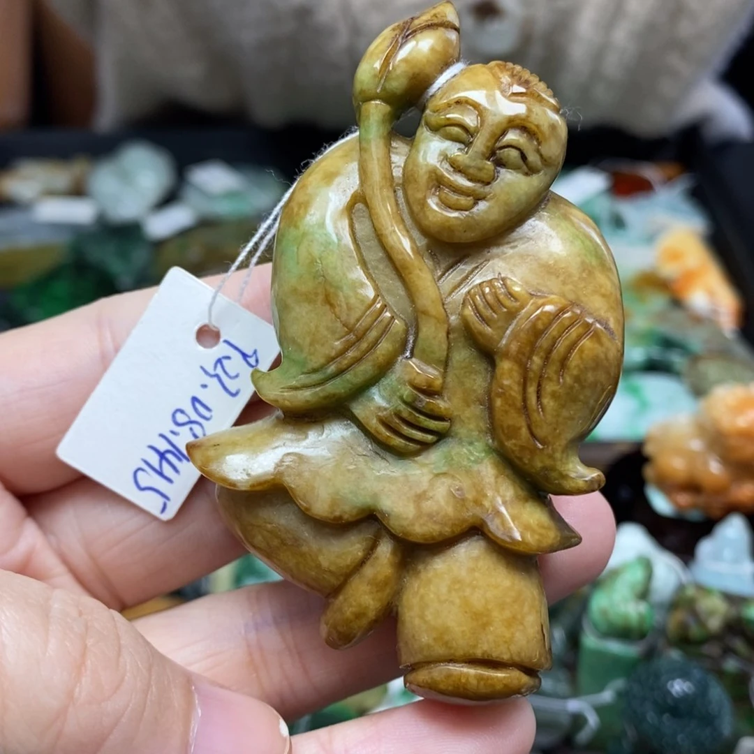 翡翠颈饰未镶嵌童子19号