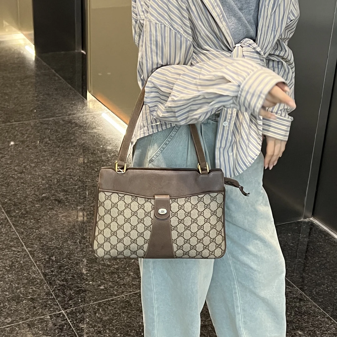 95新 GUCCI/古驰 QC老花手提单肩包/4006888