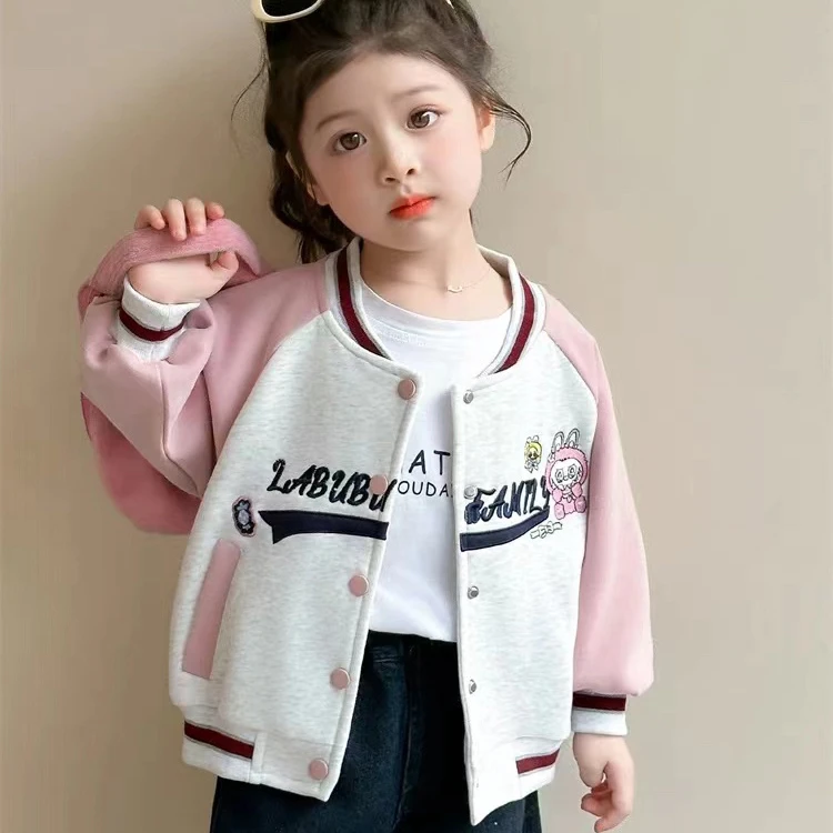 女童拉布布外套春秋款2025新款时髦儿童洋气百搭棒球服小女孩秋装