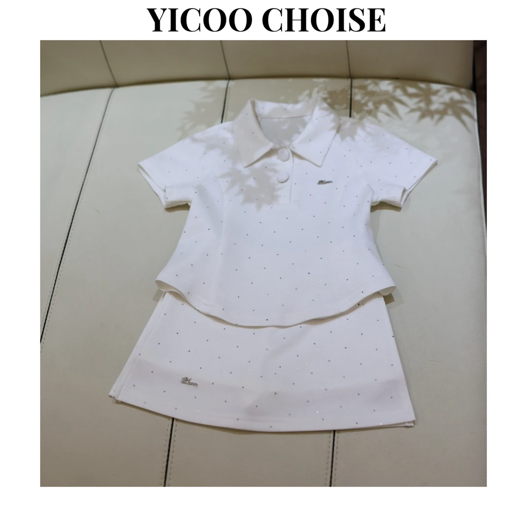 (在仓)YICOO【锦标赛】 小众进口烫钻人棉高尔夫套装童装YC267040