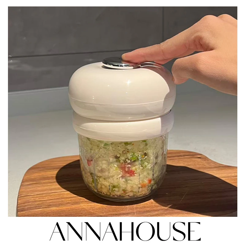 ANNAHOUSE舒芙蕾电动多功能料理机捣蒜器辅食菜辣椒姜蒜泥打蒜器