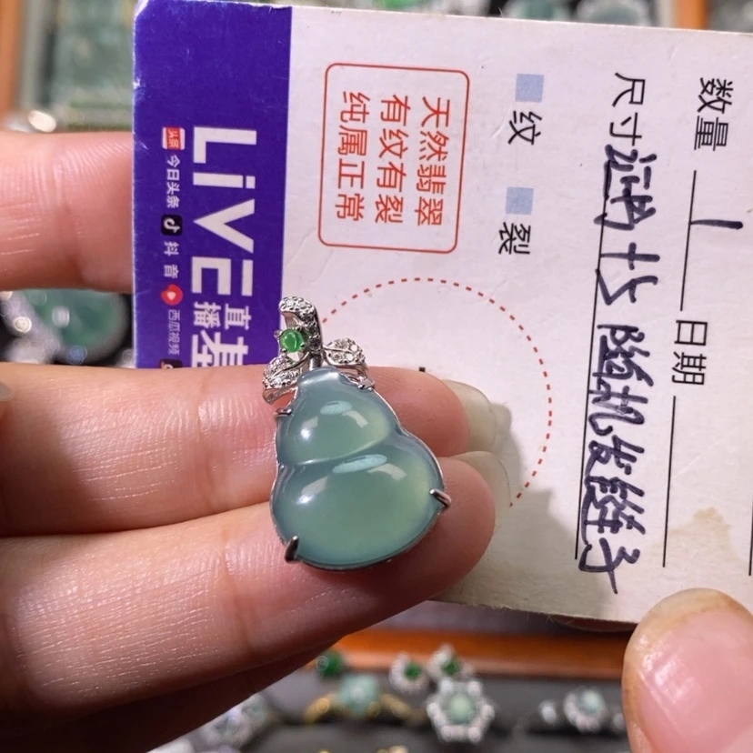 【闪购商品】翡翠银S925镶嵌颈饰天然